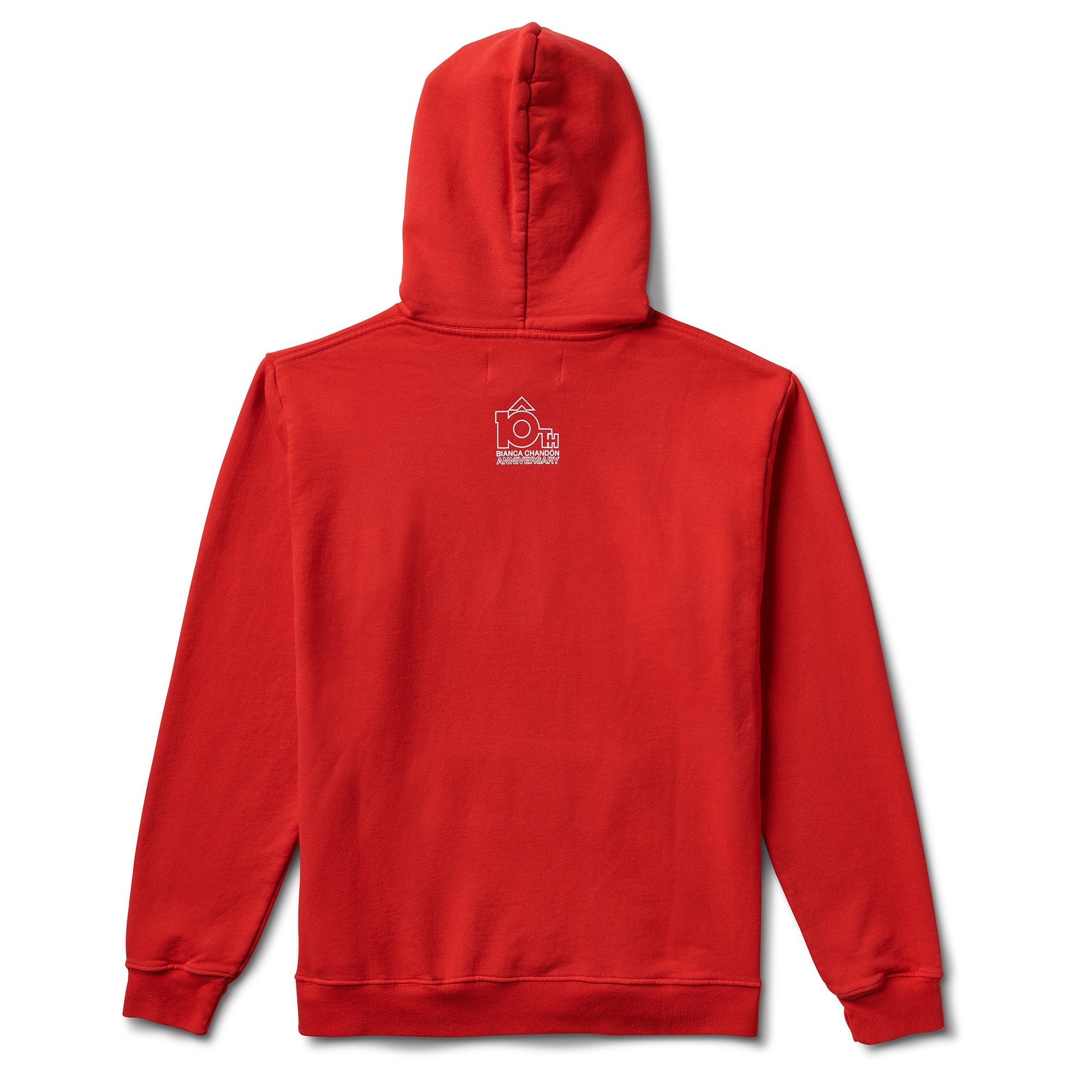 LOVER 10TH ANNIVERSARY PULLOVER HOOD - RED – Bianca Chandon